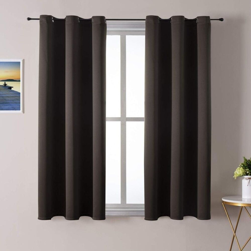 Brand New ChrisDowa Brown Blackout Curtains 38″ W × 54″ L – Set of 2